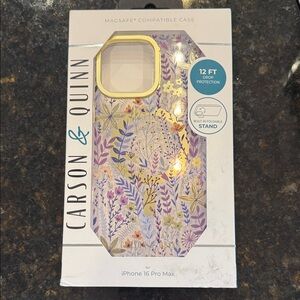 Floral MagSafe Case for iPhone 16 Pro Max - Purple & Gold